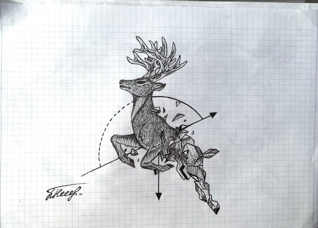 малюнок оленя